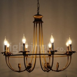 8 Light Rustic Retro Candle Style Chandelier