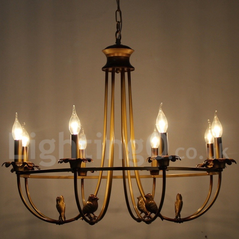 8 Light Rustic Retro Candle Style Chandelier