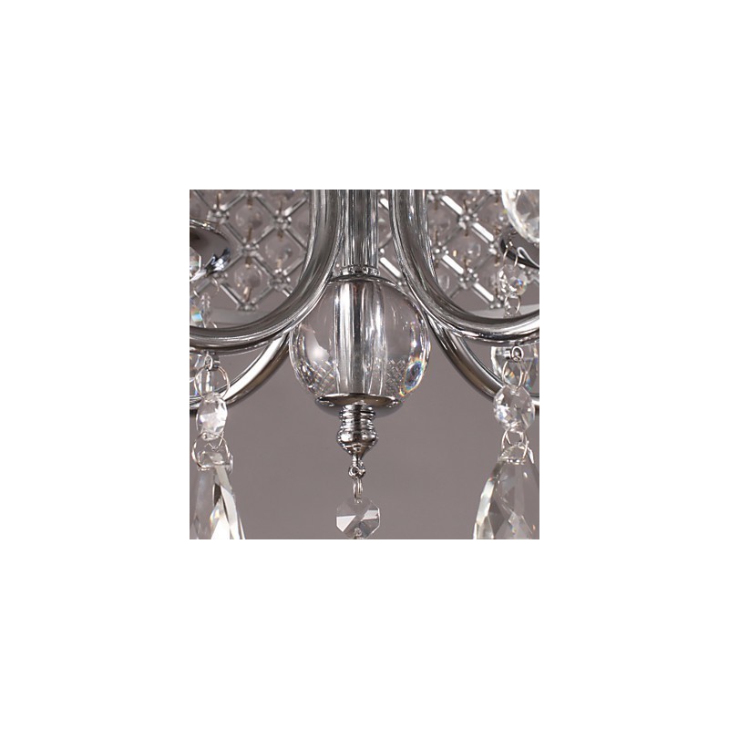 Traditional Classic Crystal Chrome Metal Chandelier