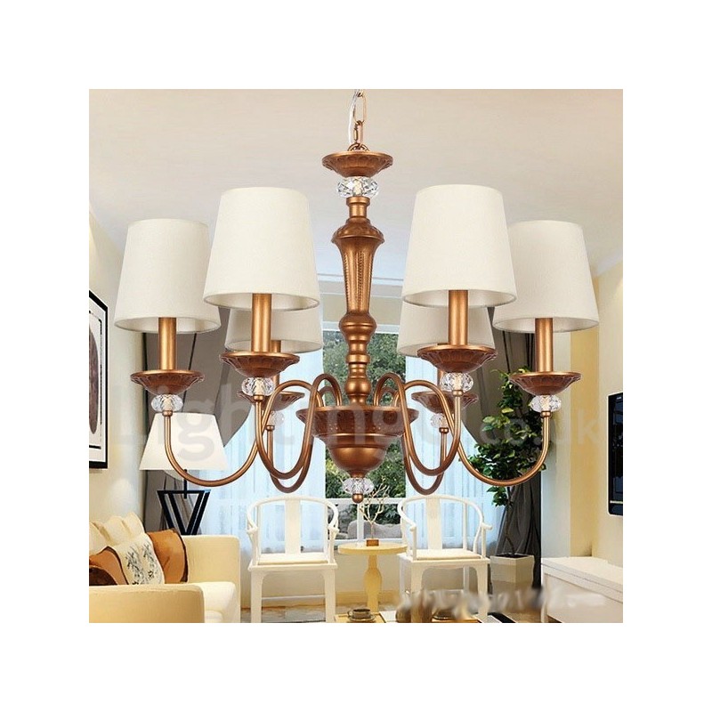 6 Light Rustic Black Retro Candle Style Chandelier