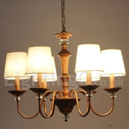 6 Light Rustic Black Retro Candle Style Chandelier