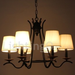 6 Light Black Retro Contemporary Candle Style Chandelier