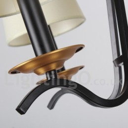 6 Light Black Retro Contemporary Candle Style Chandelier
