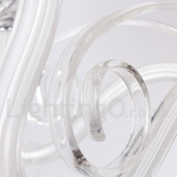 8 Light White Contemporary K9 Crystal Candle Style Chandelier