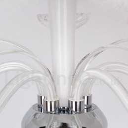 5 Light White Contemporary K9 Crystal Candle Style Chandelier