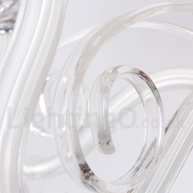 5 Light White Contemporary K9 Crystal Candle Style Chandelier