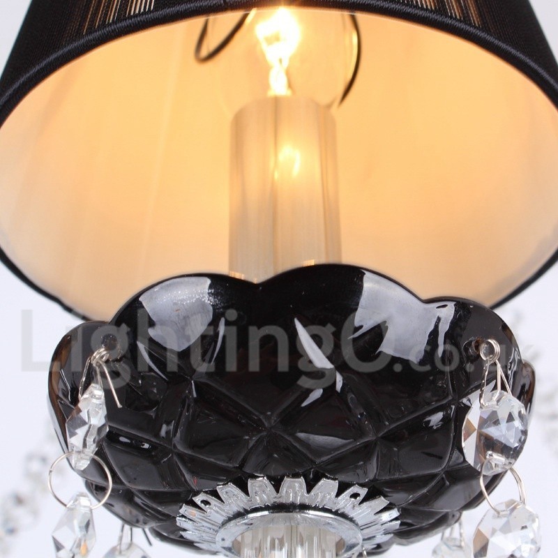 8 Light Contemporary Black Brushed K9 Crystal Candle Style Chandelier