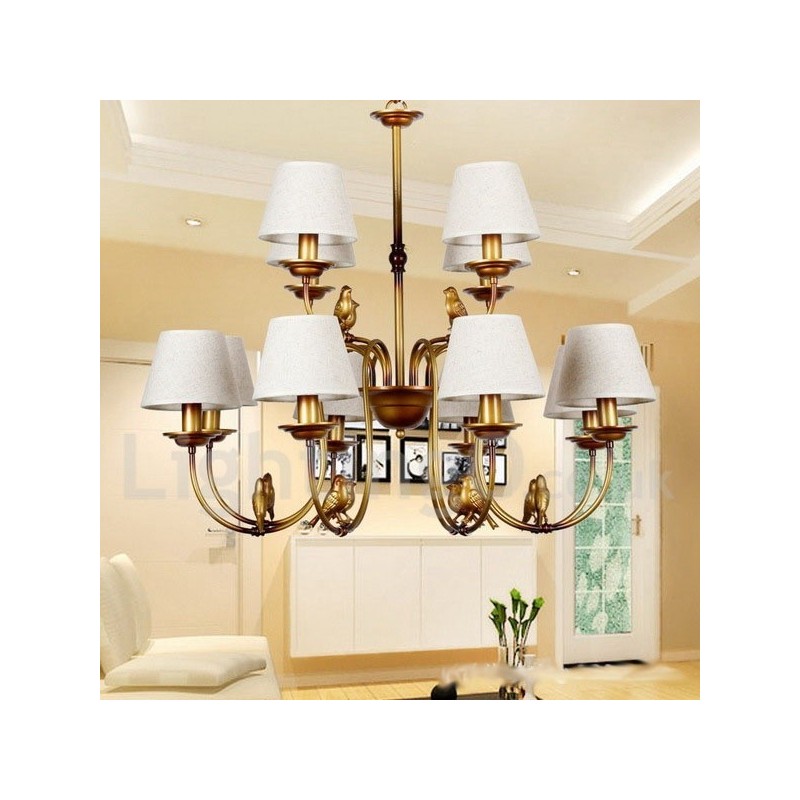 12 Light Modern Contemporary Rustic Retro Candle Style Chandelier