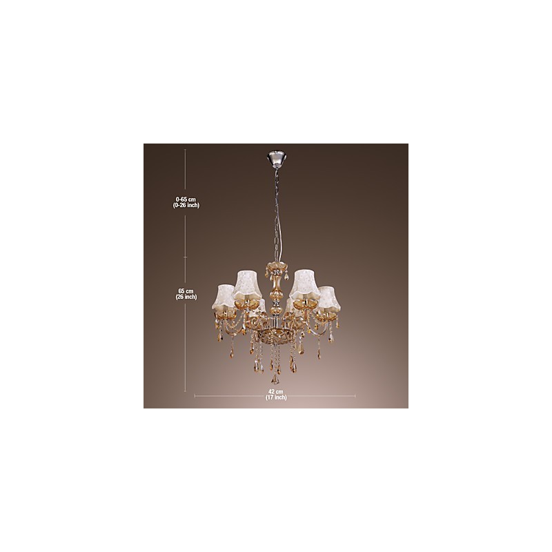 European Style Luxury 6 Light Chandelier With K9 Crystal