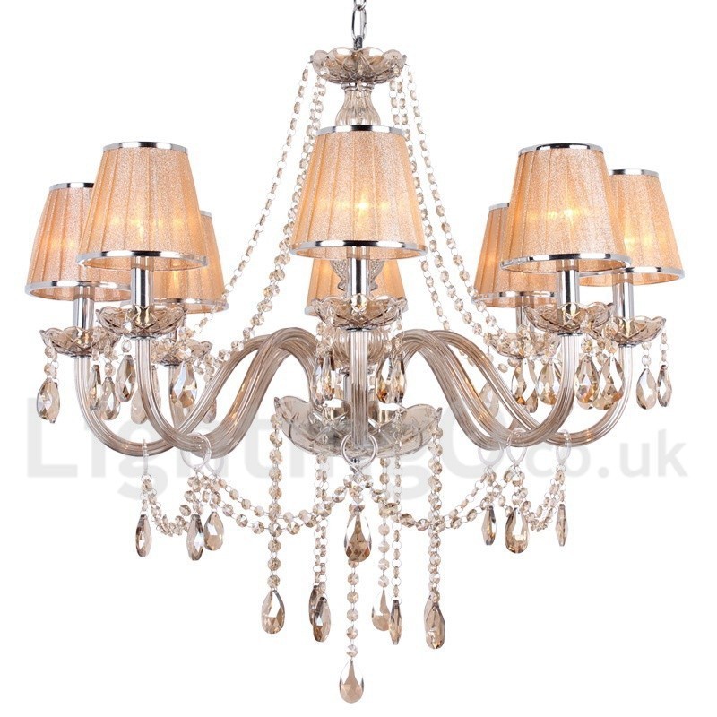8 Light K9 Crystal Candle Style Chandelier