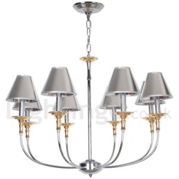 8 Light Modern Contemporary Chrome Candle Style Chandelier