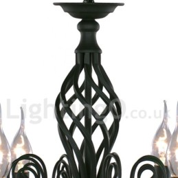 3 Light Contemporary Retro Black Candle Style Chandelier