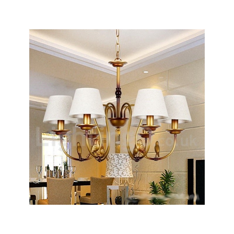6 Light Modern Contemporary Rustic Retro Candle Style Chandelier