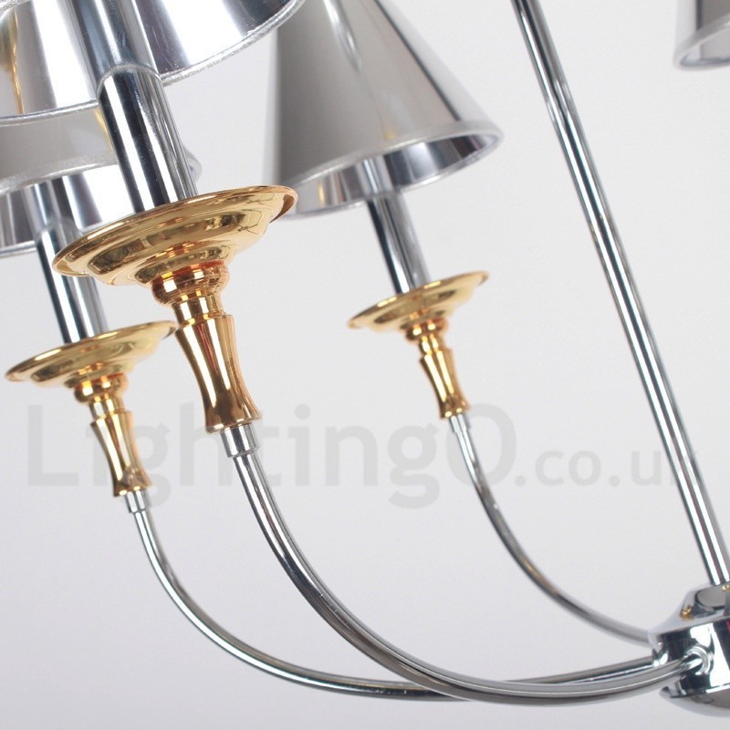 10 Light Modern Contemporary Chrome Candle Style Chandelier