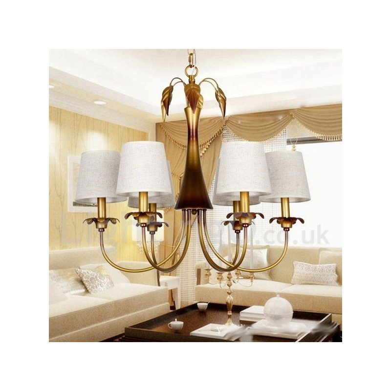 6 Light Modern Contemporary Rustic Candle Style Chandelier