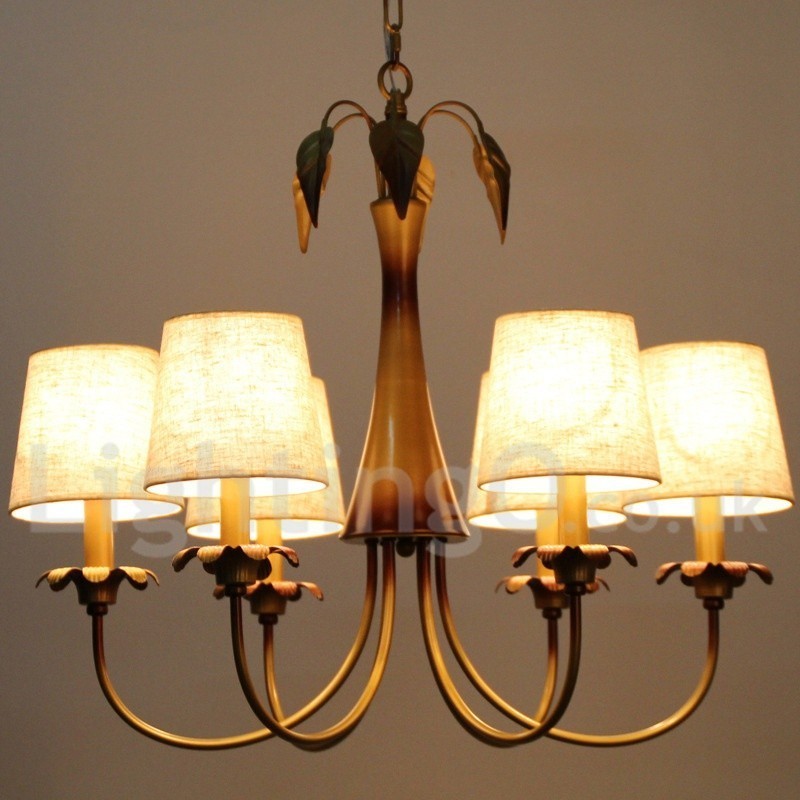6 Light Modern Contemporary Rustic Candle Style Chandelier