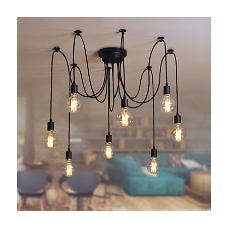 8 Lights Chandelier Pendant Light Traditional Classic Retro Metal