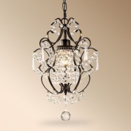 Iron Painting Chandelier with Clear Crystal Modern Lighting Lamp