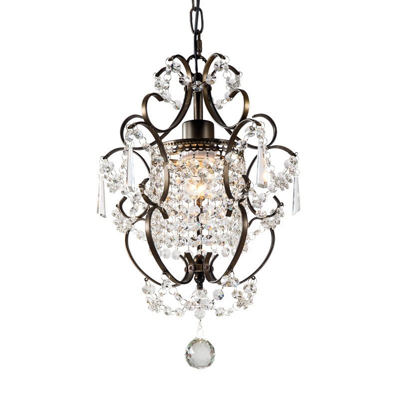 Iron Painting Chandelier with Clear Crystal Modern Lighting Lamp