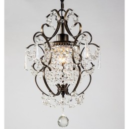 Iron Painting Chandelier with Clear Crystal Modern Lighting Lamp
