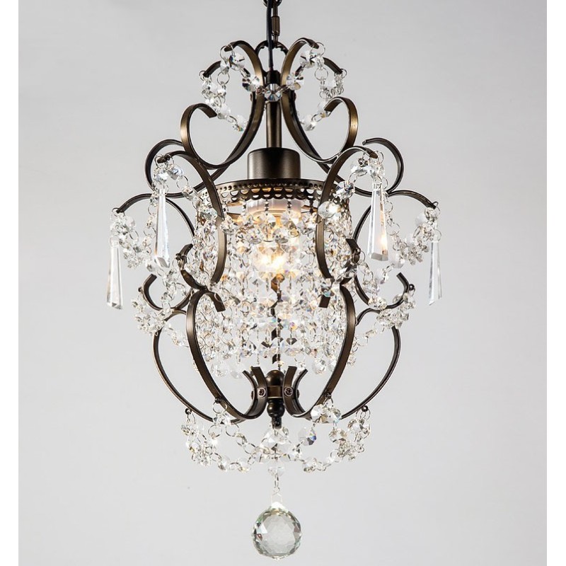 Iron Painting Chandelier with Clear Crystal Modern Lighting Lamp