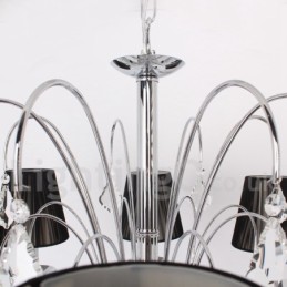 8 Light Contemporary K9 Crystal Candle Style Chandelier