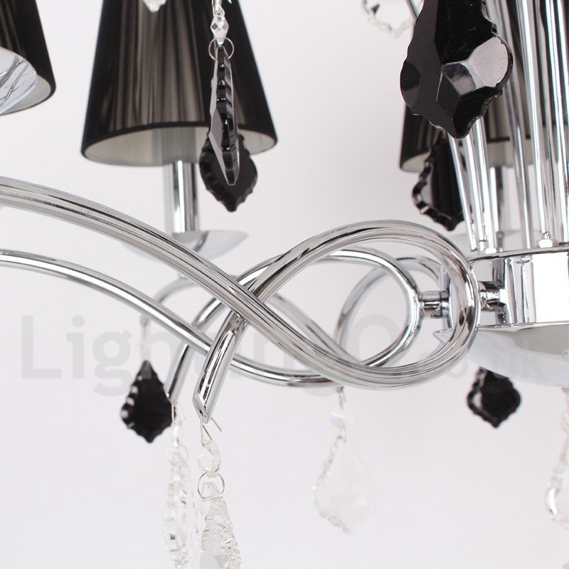 8 Light Contemporary K9 Crystal Candle Style Chandelier