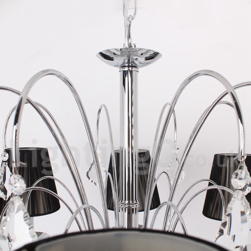 5 Light Contemporary K9 Crystal Candle Style Chandelier