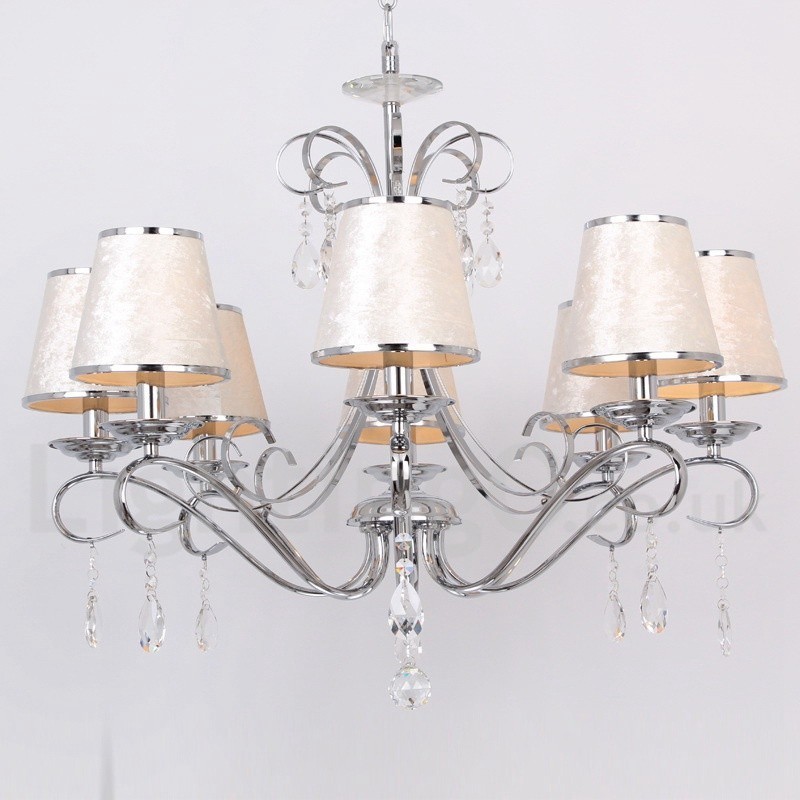 8 Light Contemporary K9 Crystal Candle Style Chandelier