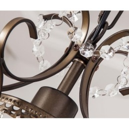 Iron Painting Chandelier with Clear Crystal Modern Lighting Lamp