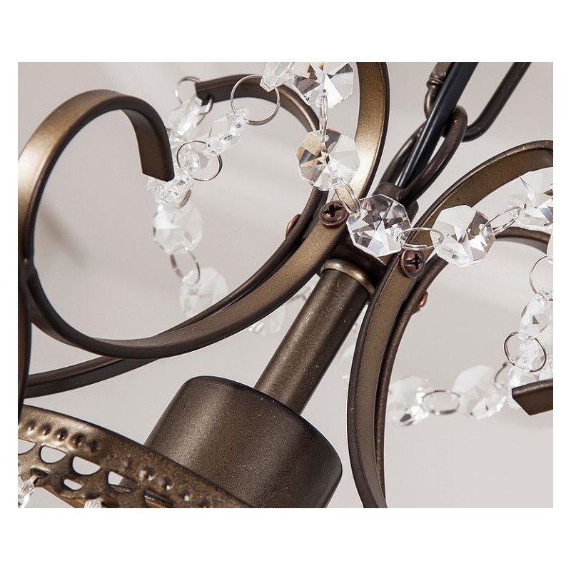 Iron Painting Chandelier with Clear Crystal Modern Lighting Lamp