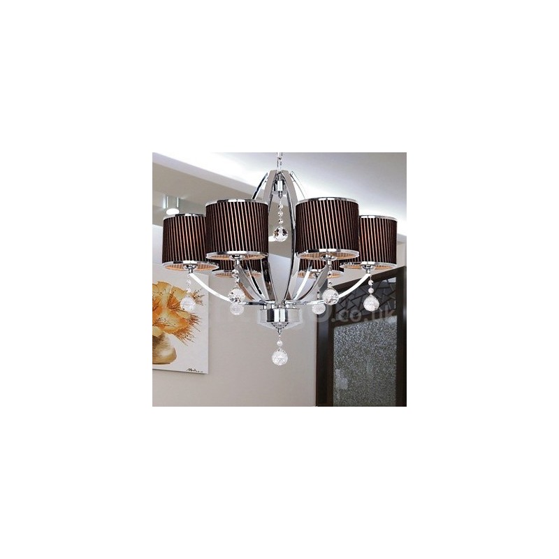 6 Light Contemporary K9 Crystal Candle Style Chandelier
