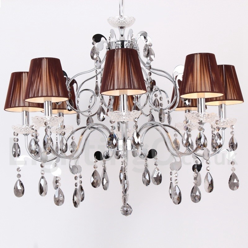 8 Light Contemporary K9 Crystal Candle Style Chandelier