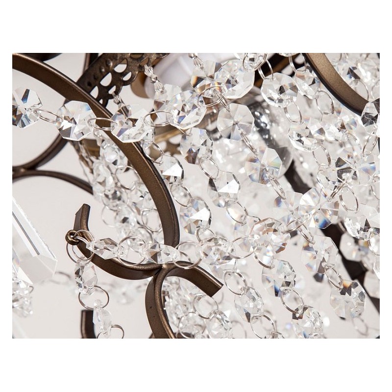 Iron Painting Chandelier with Clear Crystal Modern Lighting Lamp