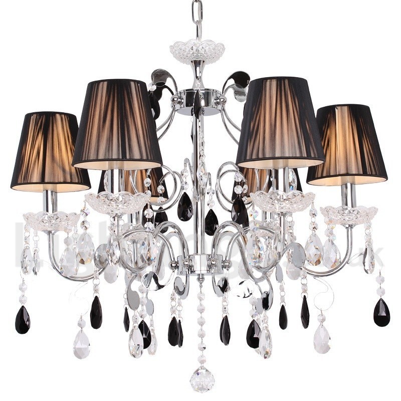 6 Light Contemporary K9 Crystal Candle Style Chandelier