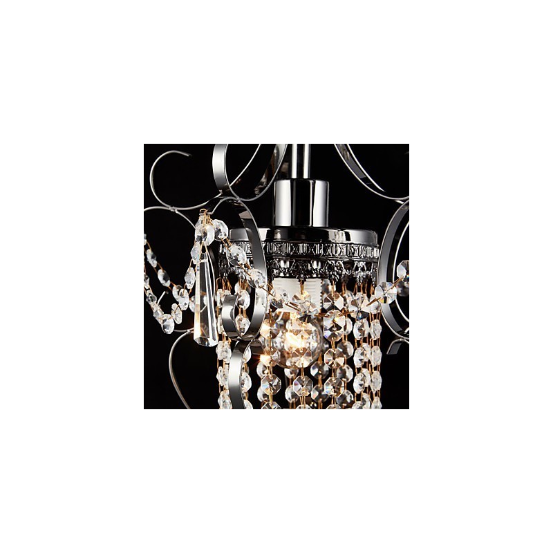 Iron Painting Chandelier with Clear Crystal Modern Lighting Lamp