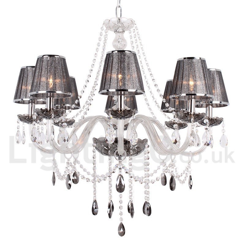 8 Light K9 Crystal Candle Style Chandelier