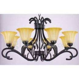 8 Light Black Contemporary Candle Style Chandelier