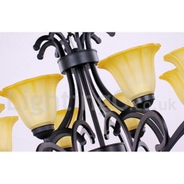 8 Light Black Contemporary Candle Style Chandelier