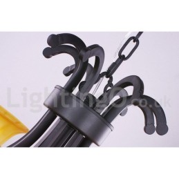 8 Light Black Contemporary Candle Style Chandelier