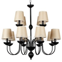 12 Light Rustic 2 Tier Retro Contemporary Candle Style Chandelier