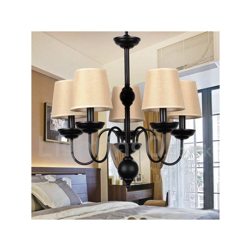 5 Light Rustic Retro Contemporary Candle Style Chandelier