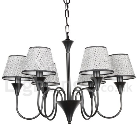 6 Light Rustic Modern Contemporary Retro Black Candle Style Chandelier