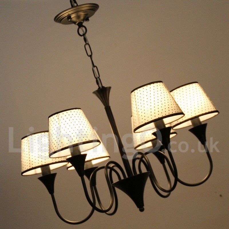 6 Light Rustic Modern Contemporary Retro Black Candle Style Chandelier