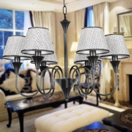 6 Light Rustic Modern Contemporary Retro Black Candle Style Chandelier