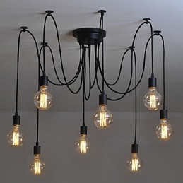 8 Lights Chandelier Pendant Light Traditional Classic Retro Metal