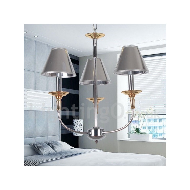 3 Light Modern Contemporary Chrome Candle Style Chandelier