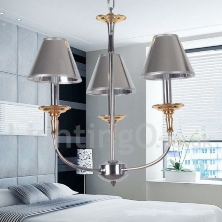 3 Light Modern Contemporary Chrome Candle Style Chandelier