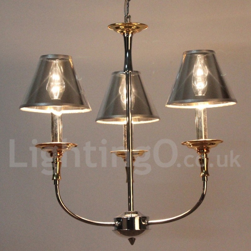 3 Light Modern Contemporary Chrome Candle Style Chandelier