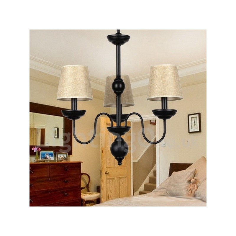 3 Light Rustic Retro Contemporary Candle Style Chandelier